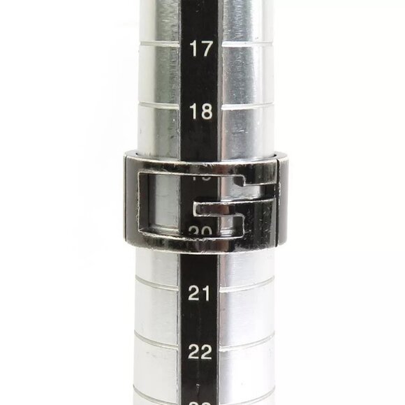 Auth GUCCI G Logo Ring Gunmetal Silver 925 authentic - Picture 4 of 9